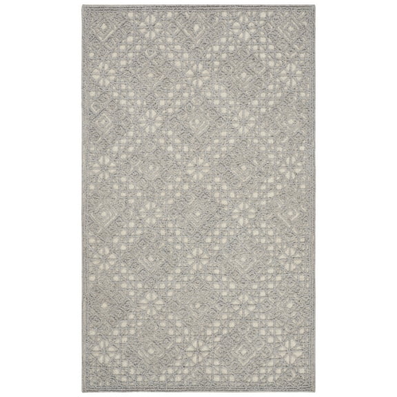 SAFAVIEH Trace Fionntan Geometric Wool Area Rug, Grey, 3' x 5'