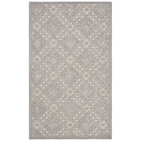 SAFAVIEH Trace Fionntan Geometric Wool Area Rug, Grey, 3' x 5'