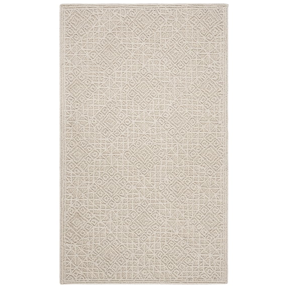 SAFAVIEH Trace Fionntan Geometric Wool Area Rug, Light Beige, 3' x 5'