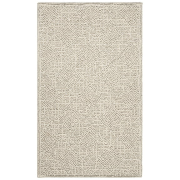 SAFAVIEH Trace Fionntan Geometric Wool Area Rug, Light Beige, 3' x 5'