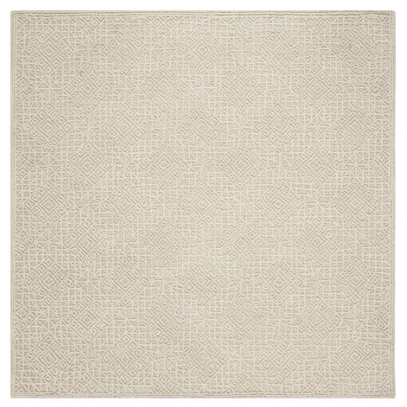 SAFAVIEH Trace Fionntan Geometric Wool Area Rug, Light Beige, 6' x 6' Square