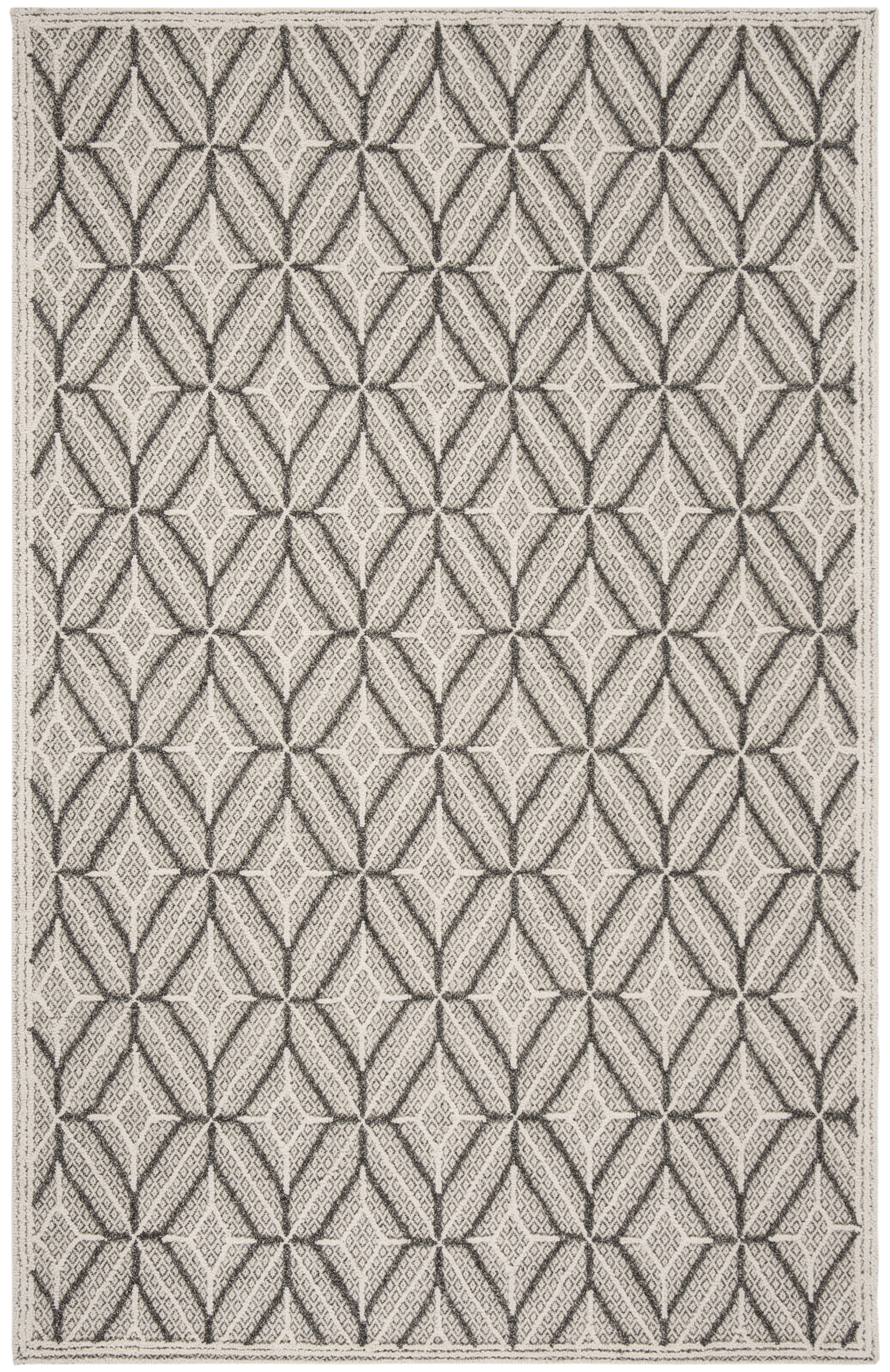SAFAVIEH Trace Gervase Geometric Diamonds Wool Area Rug, Grey/Black, 3' x 5'