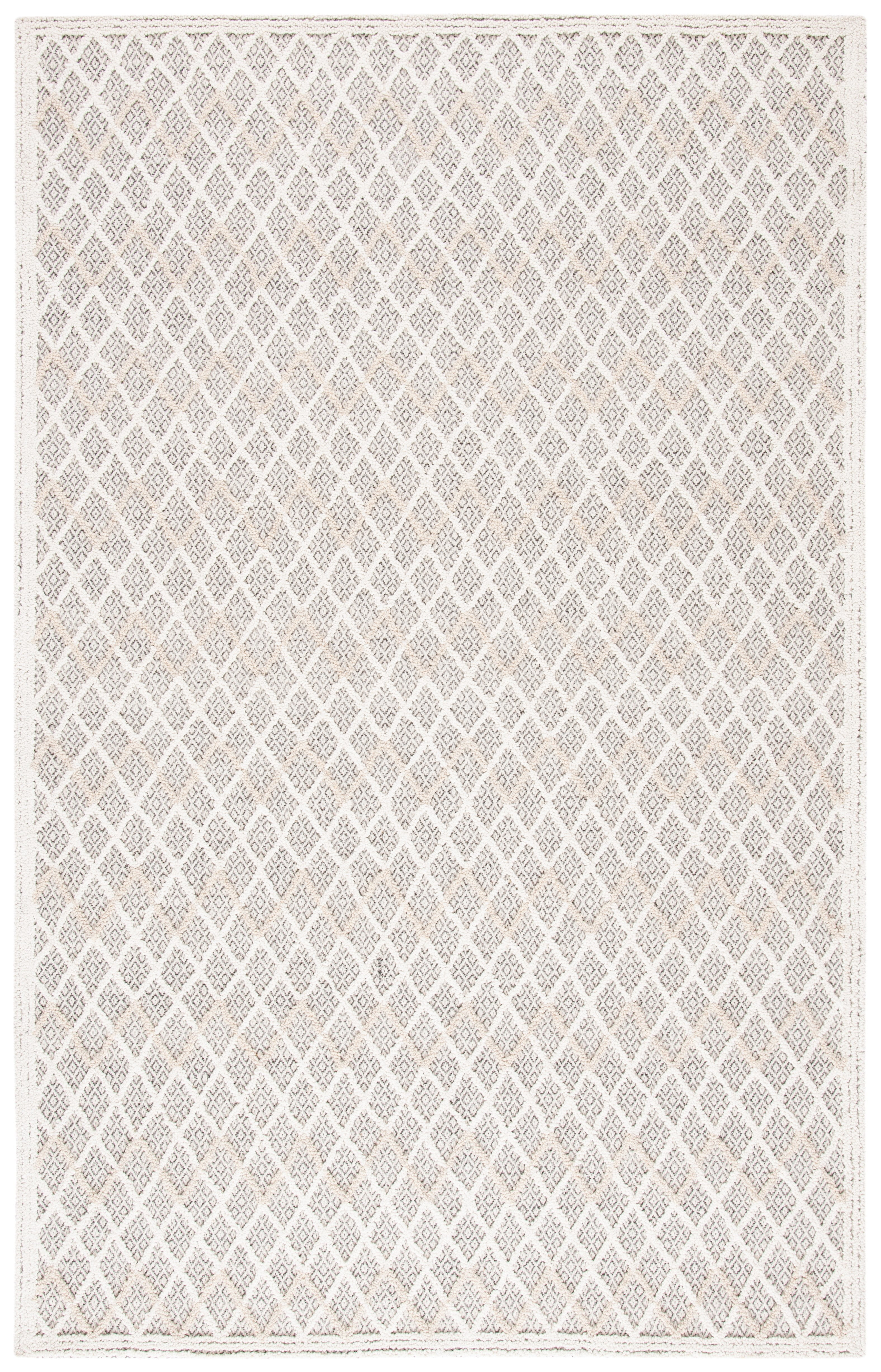 Handmade Black and Ivory Wool Tufted Area Rug
