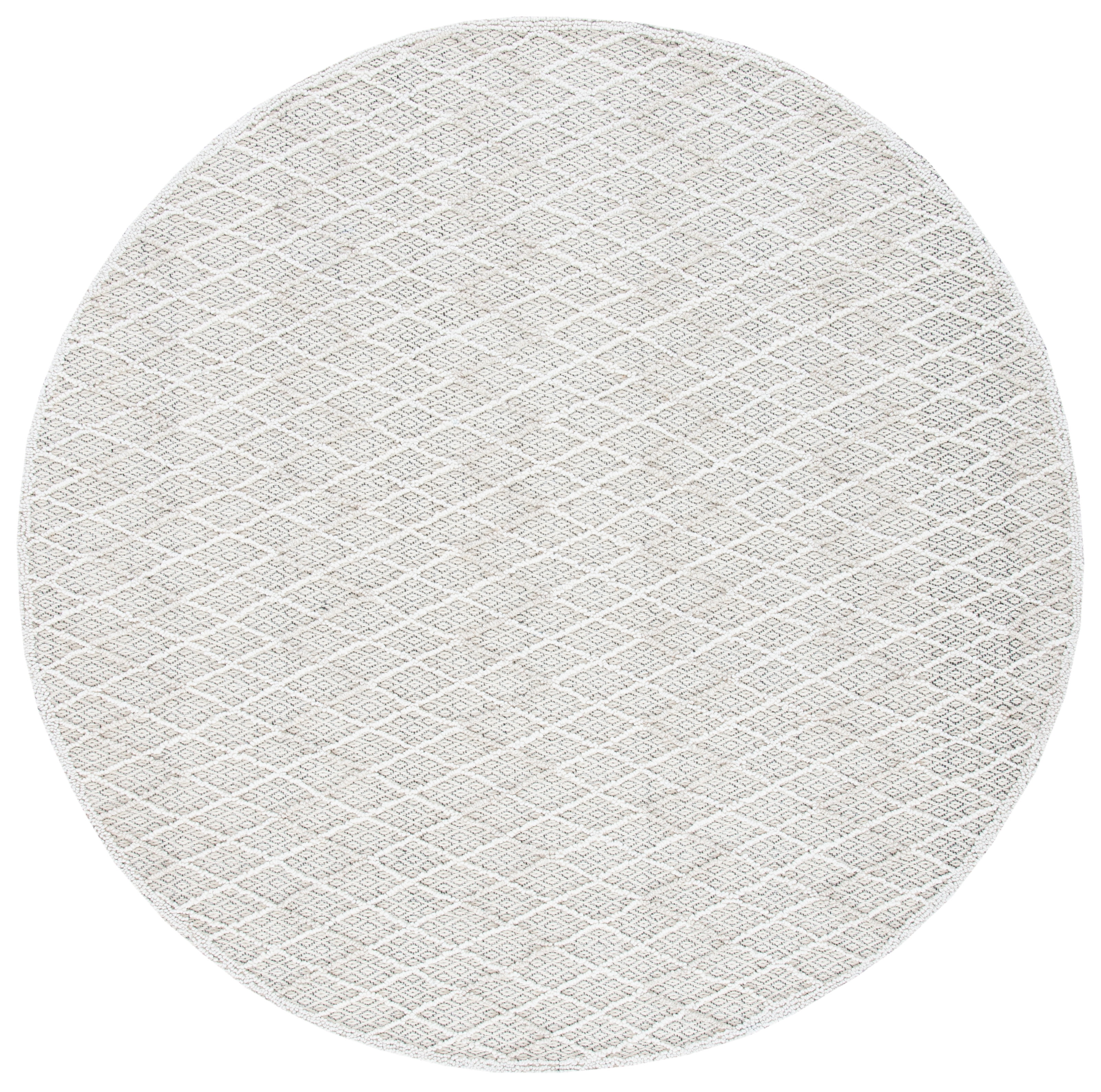 SAFAVIEH Trace Giselle Geometric Area Rug, Ivory/Black, 6' x 6' Round
