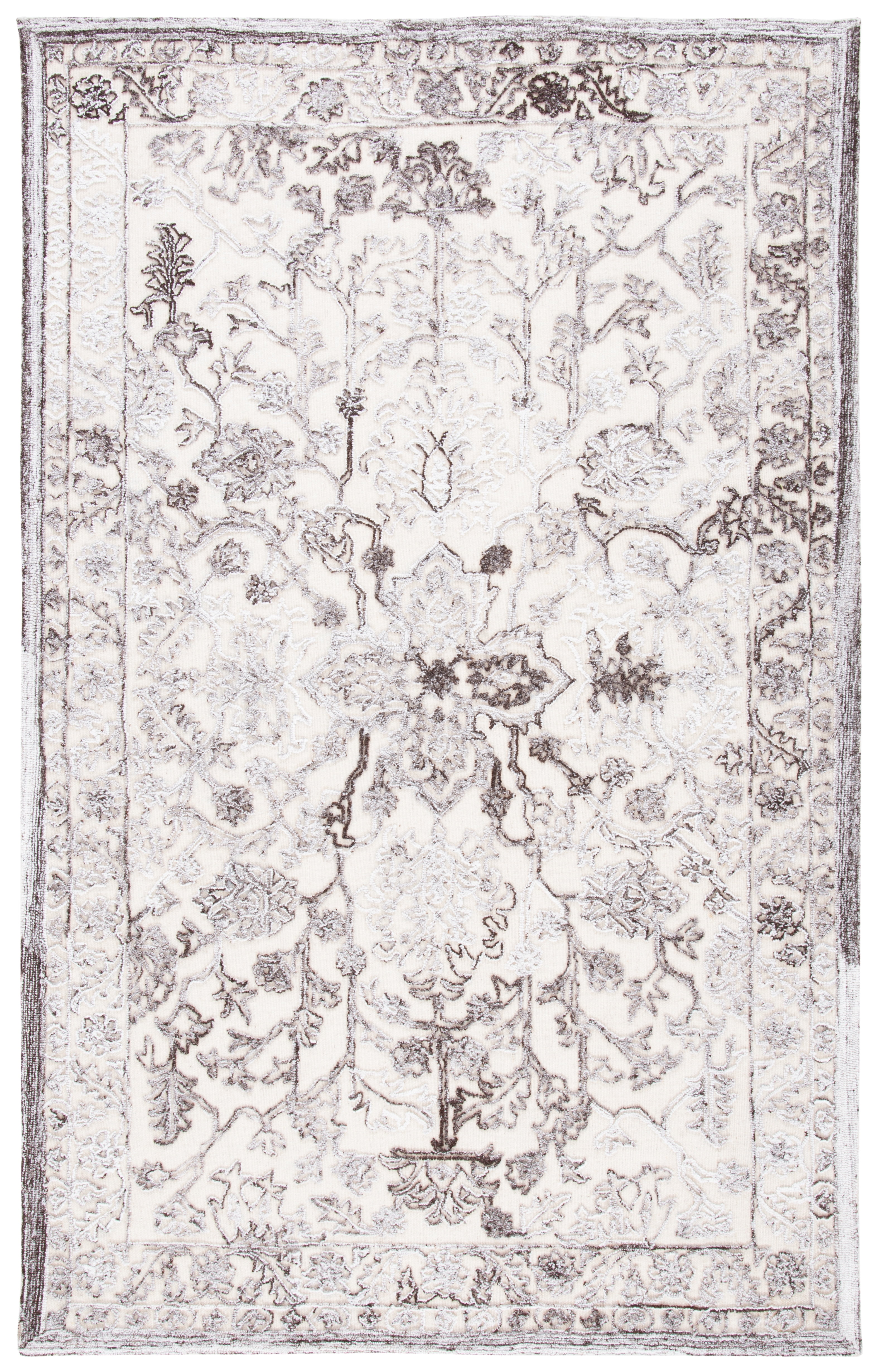 SAFAVIEH Trace Giuseppe Floral Area Rug, Brown/Ivory, 3' x 5'
