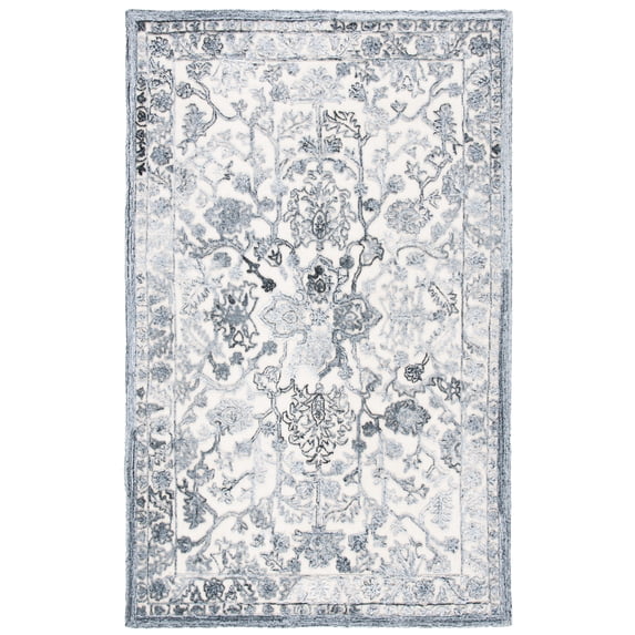 SAFAVIEH Trace Giuseppe Floral Area Rug, Grey/Ivory, 8' x 10'