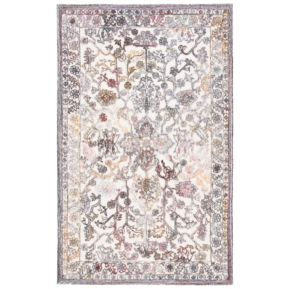 SAFAVIEH Trace Giuseppe Floral Area Rug, Red/Ivory, 3' x 5'