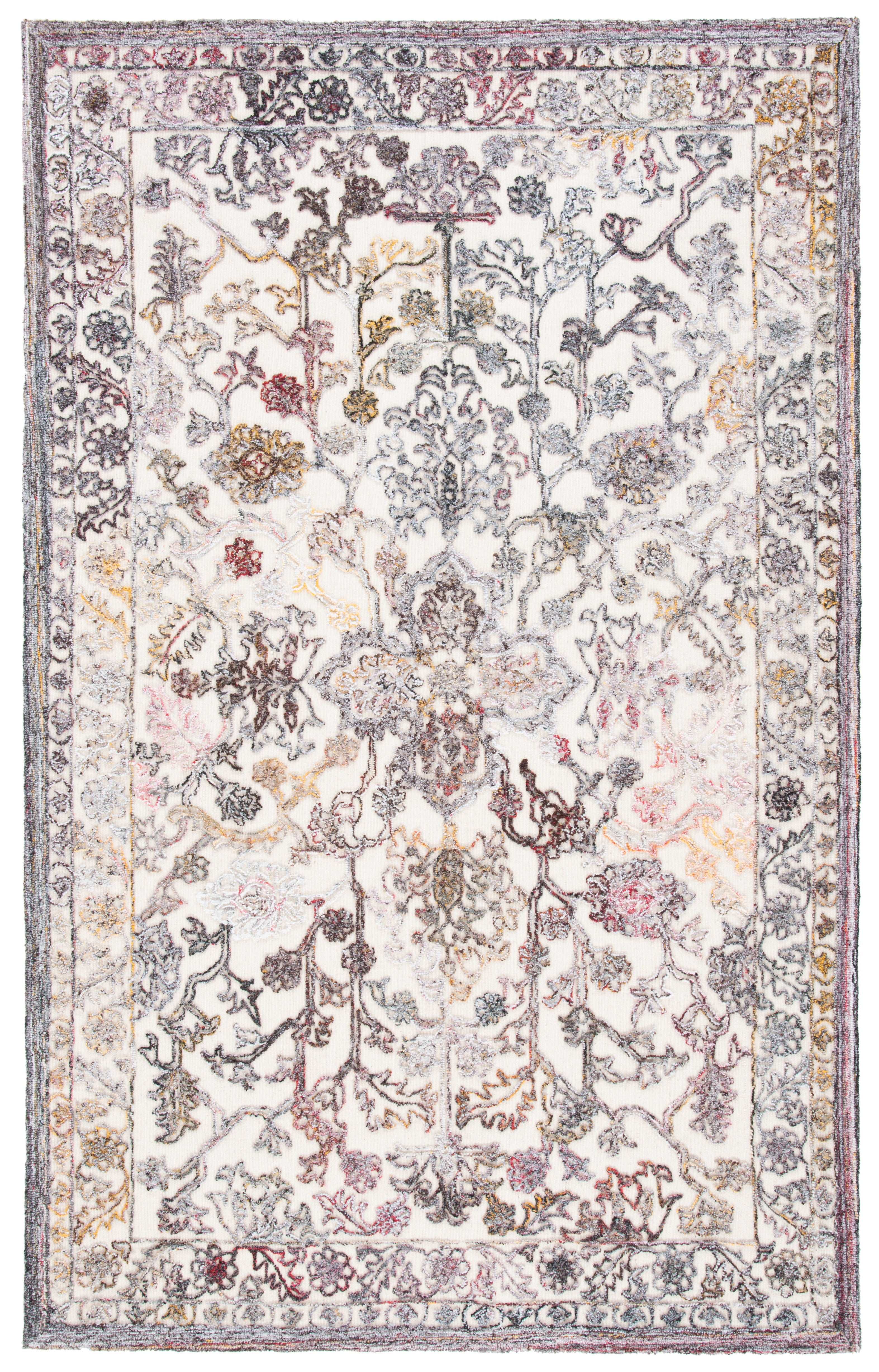 SAFAVIEH Trace Giuseppe Floral Area Rug, Red/Ivory, 8' x 10'