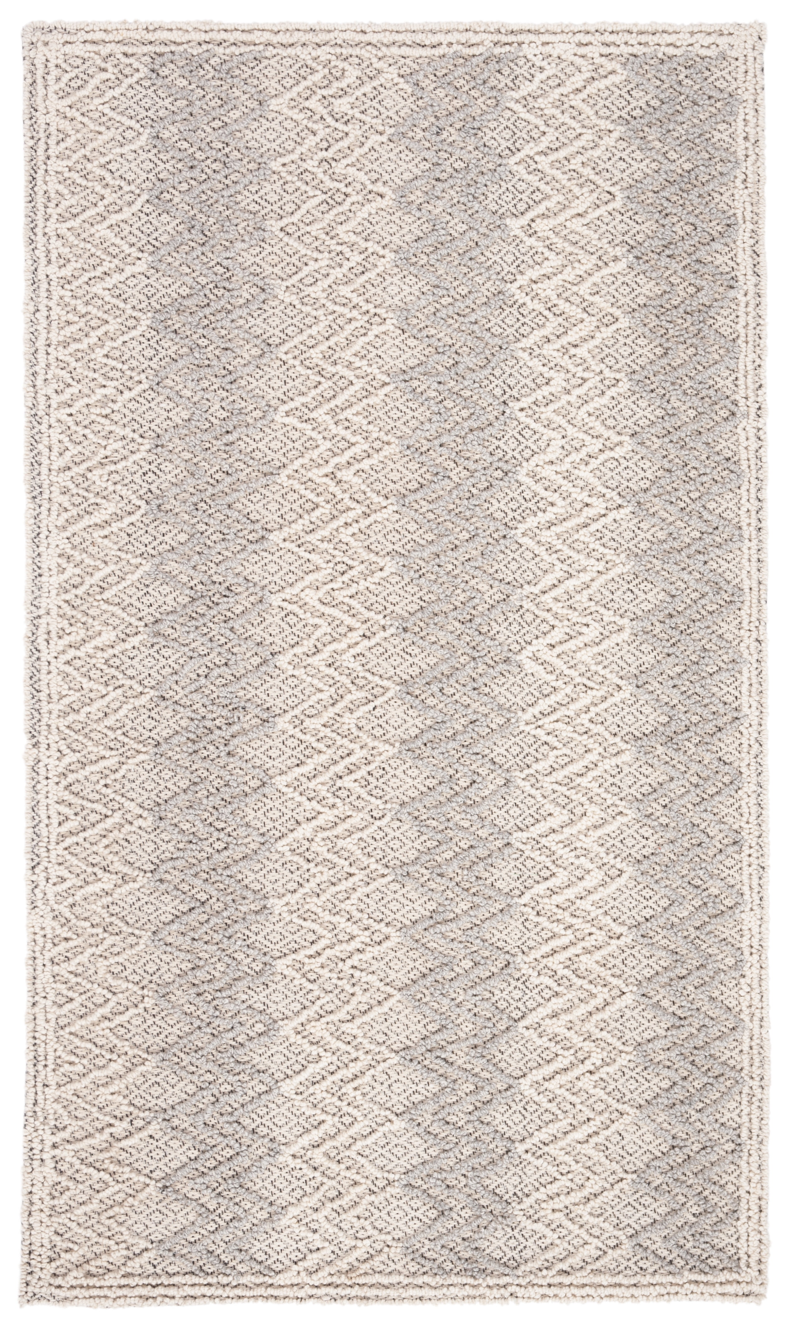 SAFAVIEH Trace Hermite Geometric Chevron Wool Area Rug, Blue/Black, 2'3" x 4'