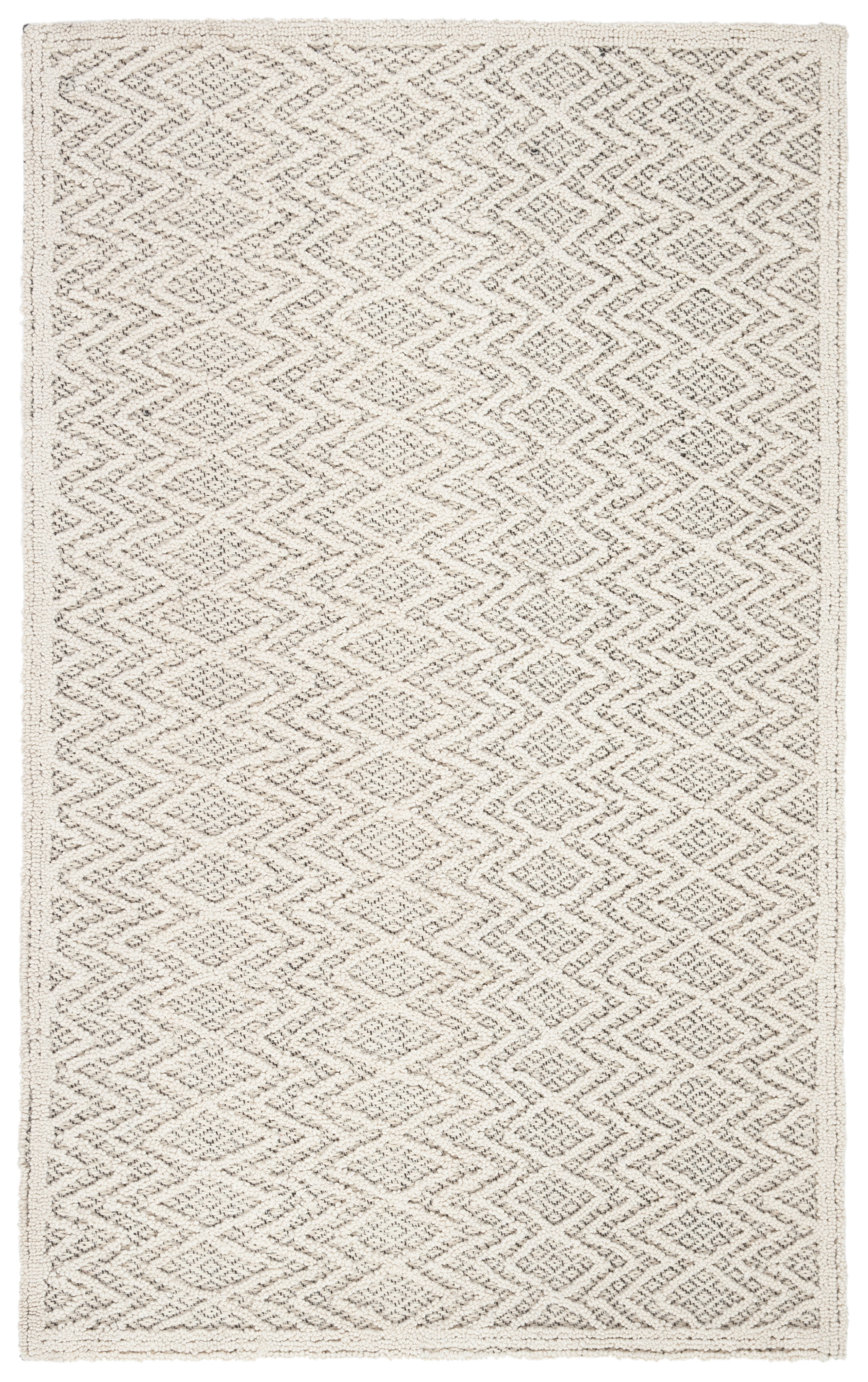 Handmade Grey and Black Wool Tufted Accent Rug, 2'3" x 4'