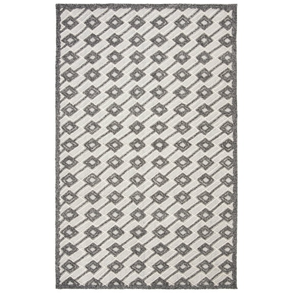SAFAVIEH Trace Horatio Geometric Diamonds Area Rug, Grey/Beige, 4' x 6'