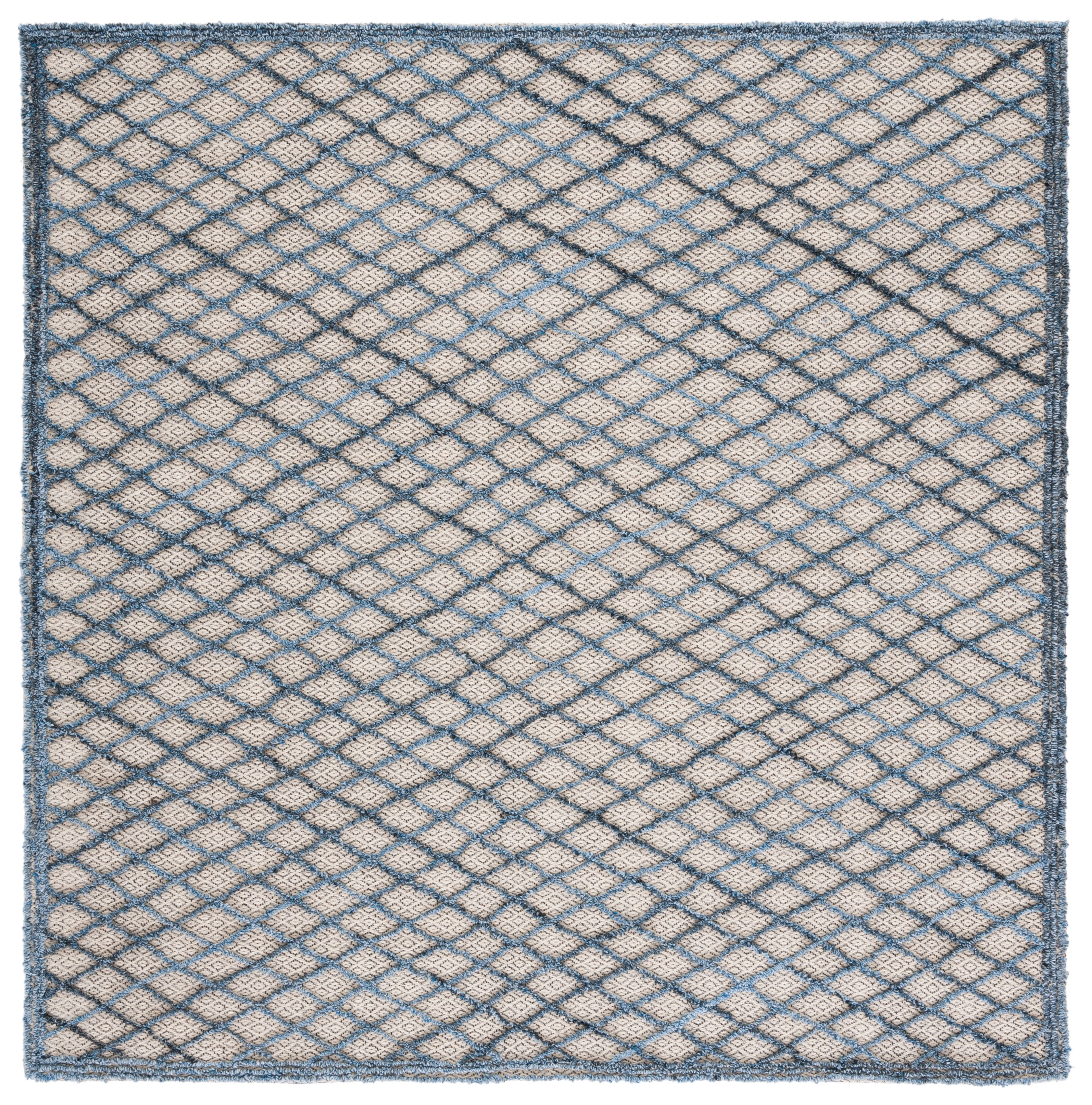 SAFAVIEH Trace Ilarion Geometric Area Rug, Blue/Black, 6' x 6' Square