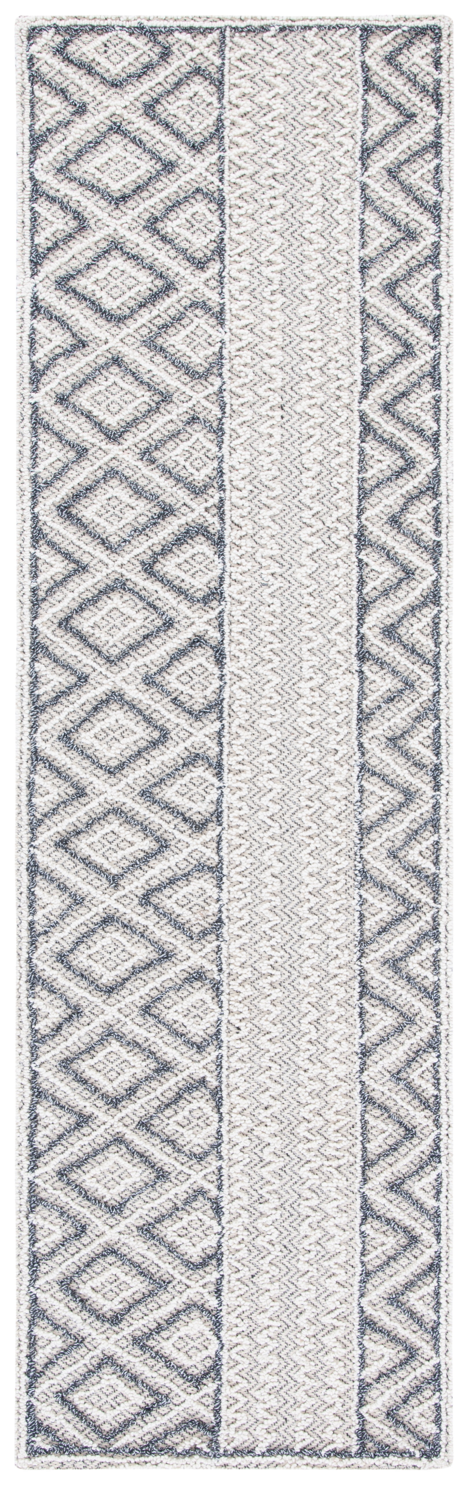 SAFAVIEH Trace Jacqueline Geometric Runner Rug, Grey/Beige, 2'3" x 8'
