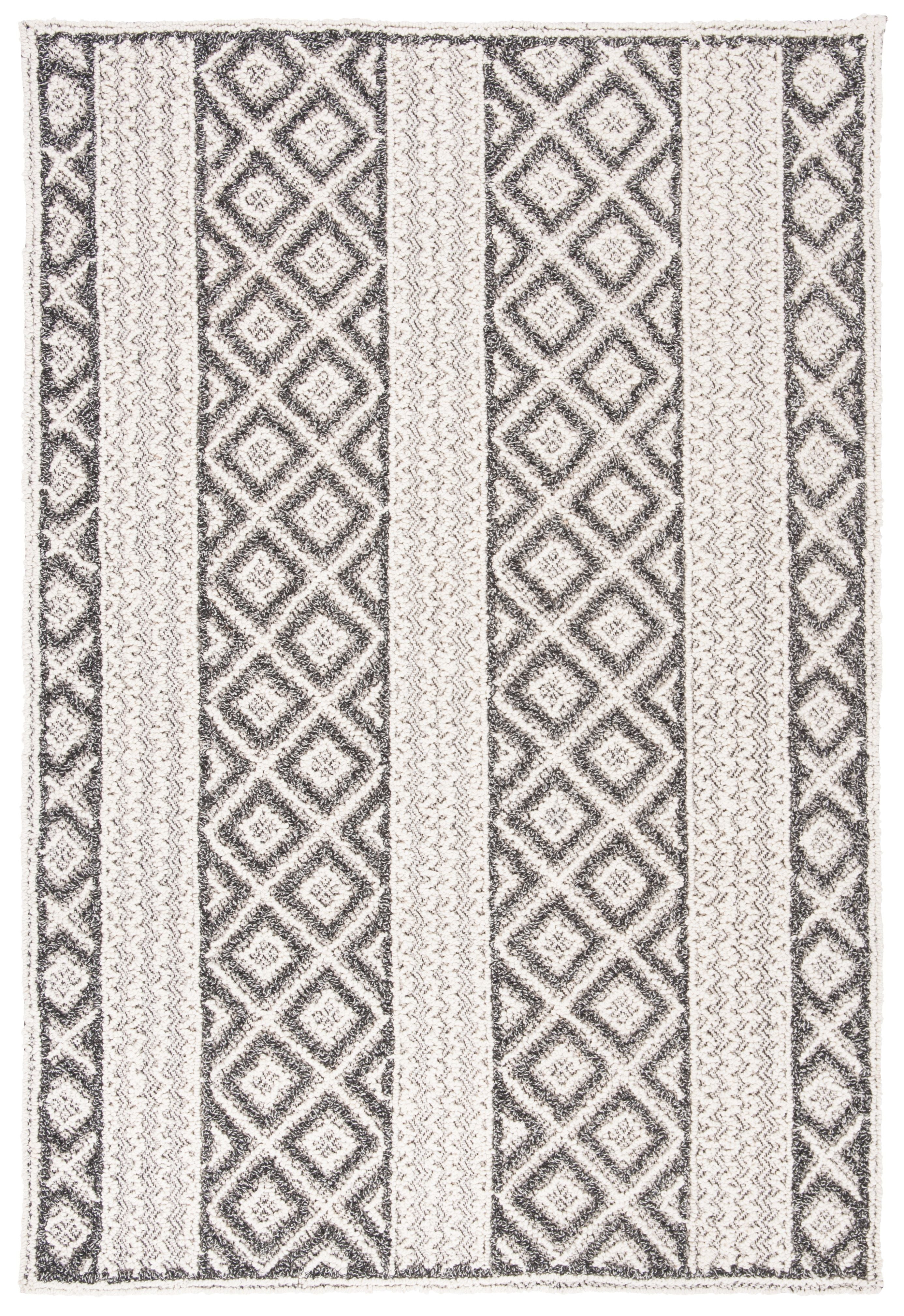 Gray and Beige Hand-Tufted Wool 4' x 6' Area Rug