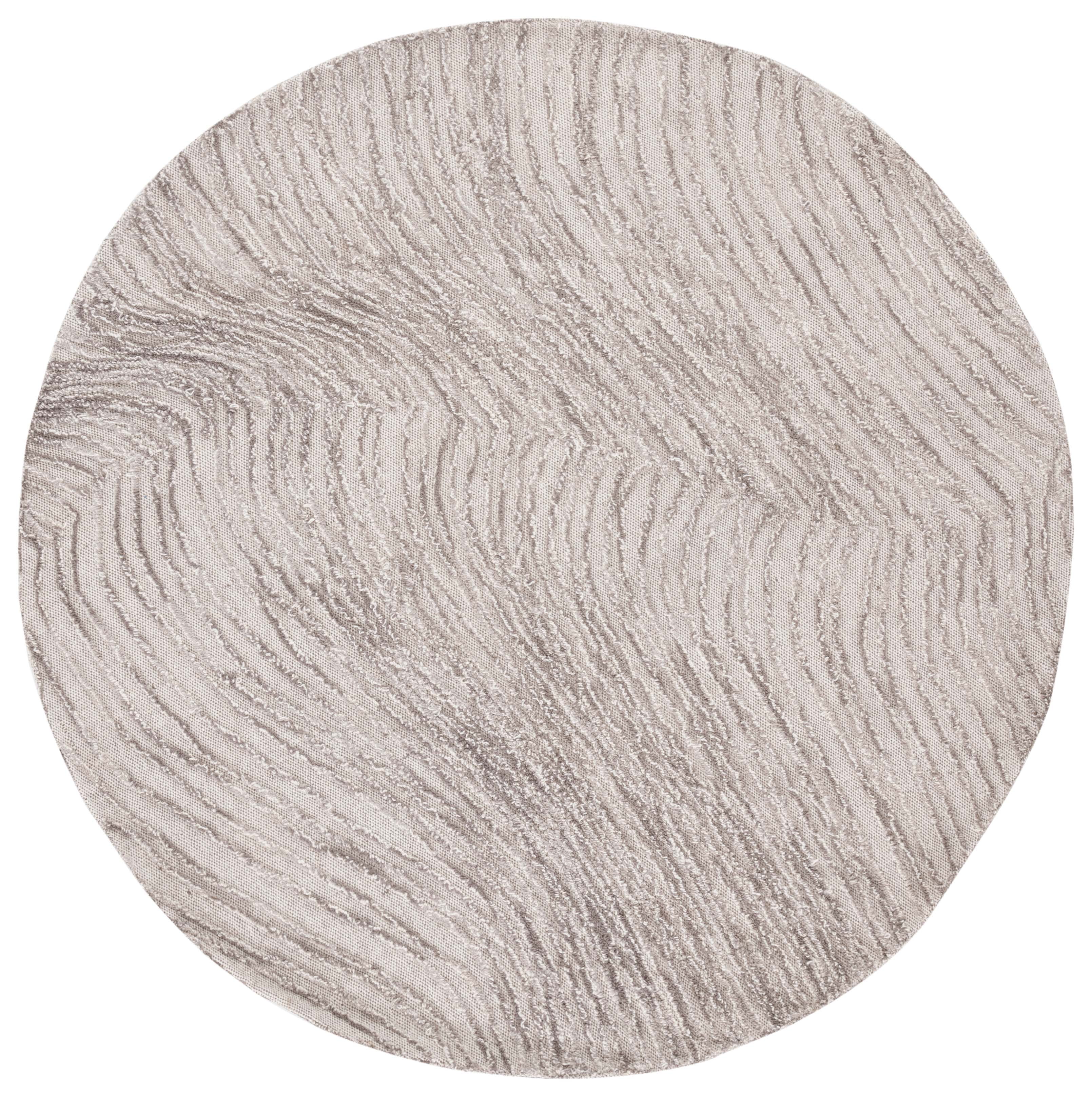 SAFAVIEH Trace Jimney Abstract Area Rug, Brown/Ivory, 6' x 6' Round