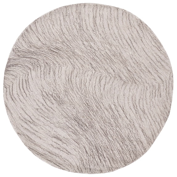 SAFAVIEH Trace Jimney Abstract Area Rug, Brown/Ivory, 6' x 6' Round