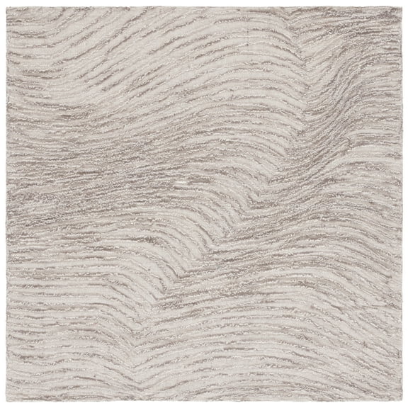 SAFAVIEH Trace Jimney Abstract Area Rug, Brown/Ivory, 6' x 6' Square