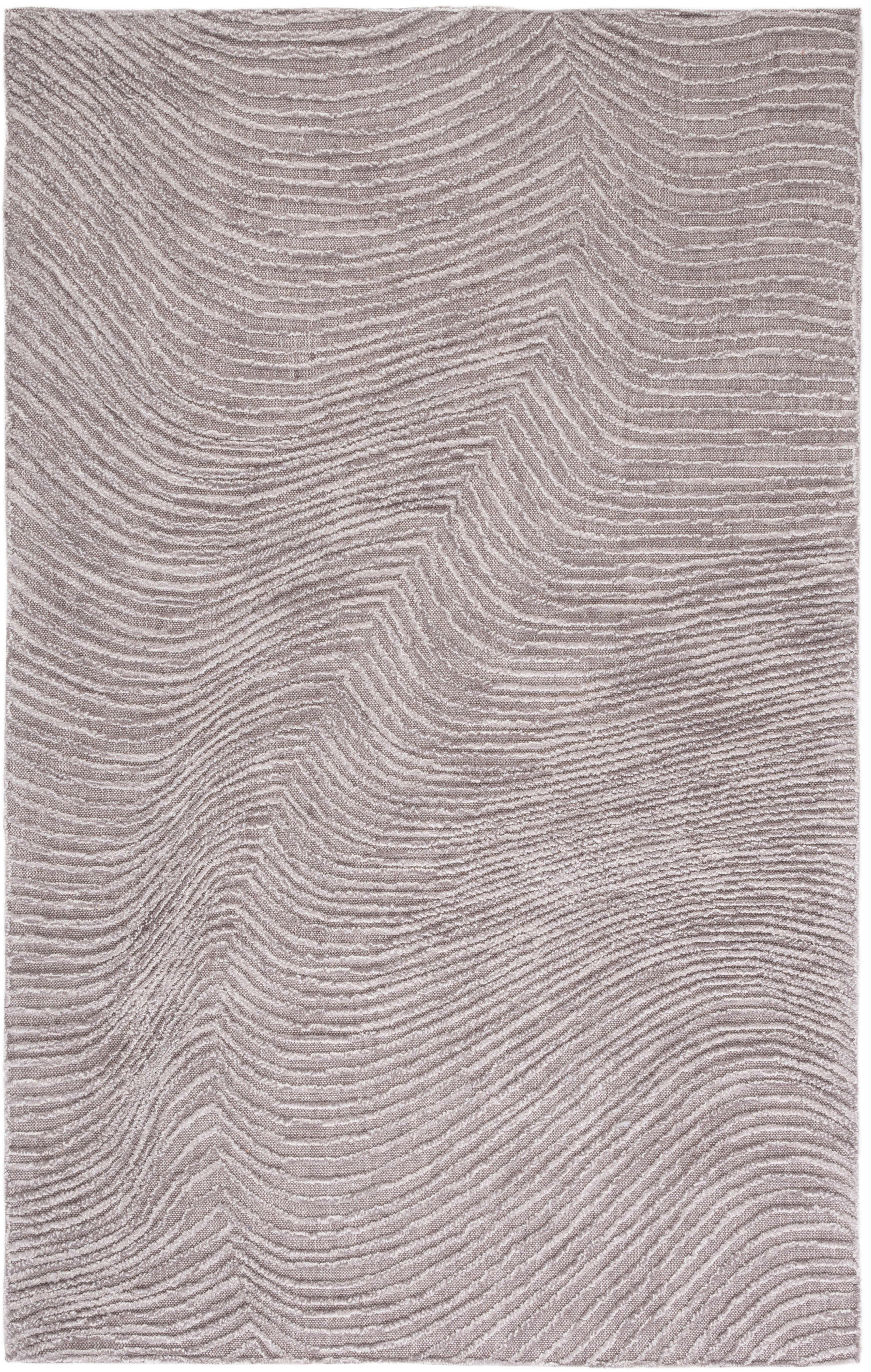 Ivory and Brown Hand-Tufted Wool Area Rug, 8' x 10'
