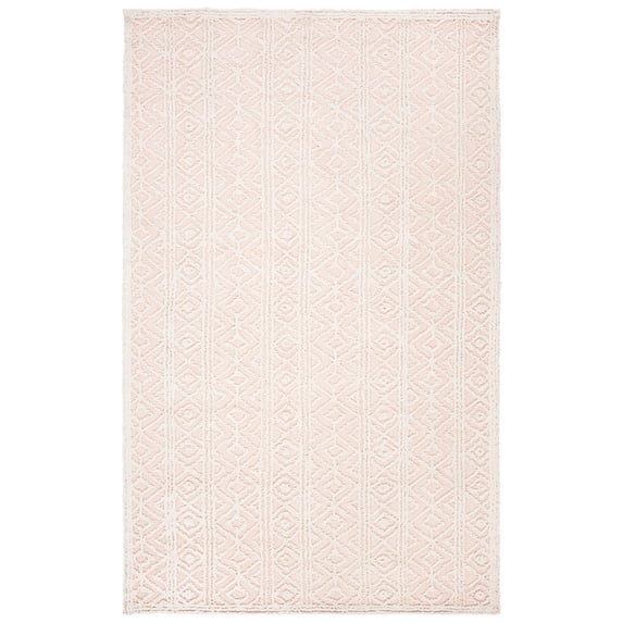 SAFAVIEH Trace Kensington Geometric Striped Area Rug, Beige/Pink, 4' x 6'