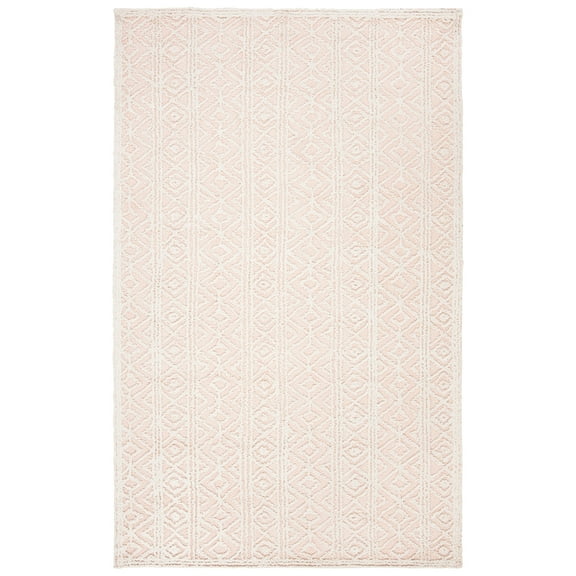 SAFAVIEH Trace Kensington Geometric Striped Area Rug, Beige/Pink, 4' x 6'
