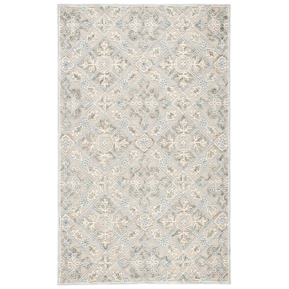 SAFAVIEH Trace Lara Oriental Area Rug, Beige/Silver, 3' x 5'