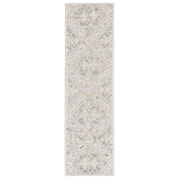 SAFAVIEH Trace Lara Oriental Runner Rug, Beige/Silver, 2'3" x 8'