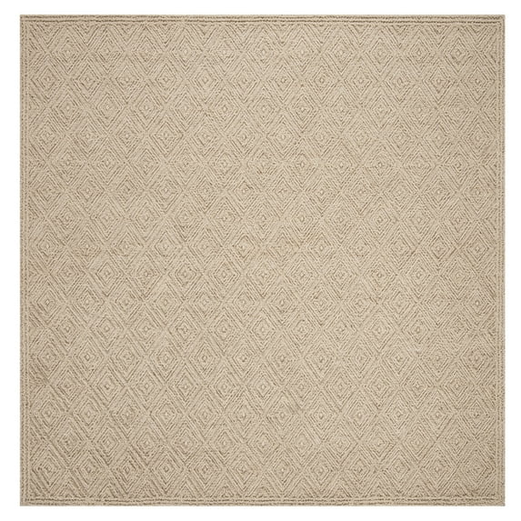 SAFAVIEH Trace Linnette Geometric Wool Area Rug, Beige, 6' x 6' Square