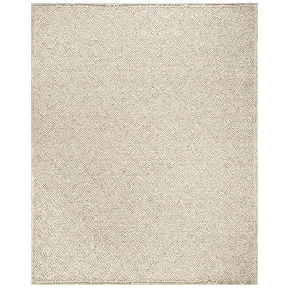 SAFAVIEH Trace Linnette Geometric Wool Area Rug, Beige, 9' x 12'