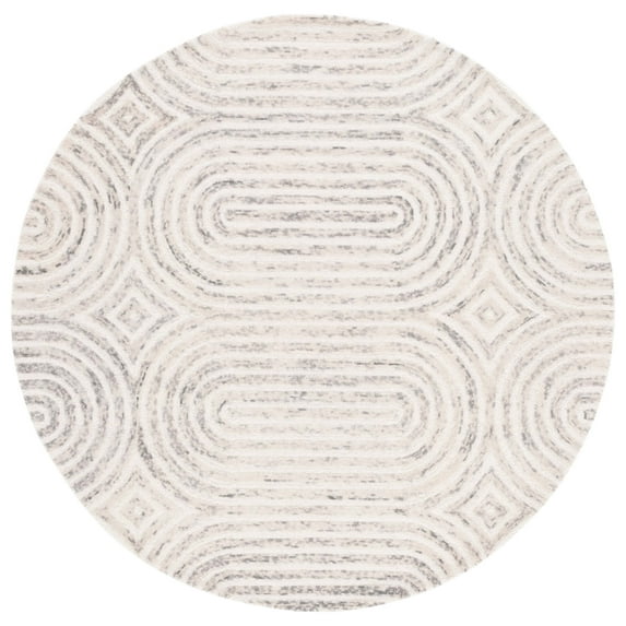 SAFAVIEH Trace Loew Geometric Area Rug, Grey/Ivory, 6' x 6' Round