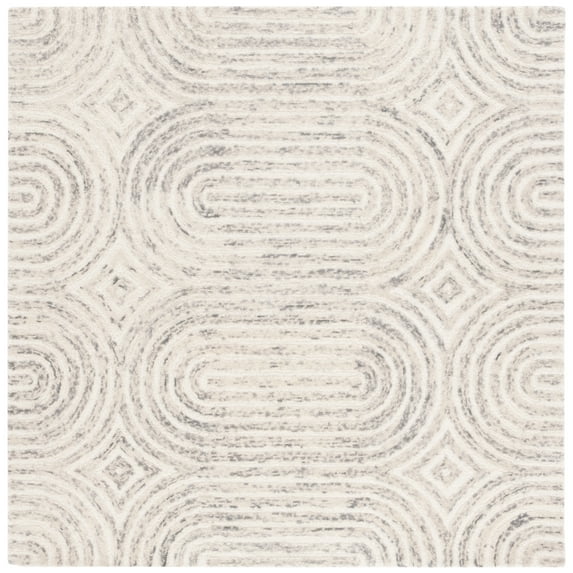 SAFAVIEH Trace Loew Geometric Area Rug, Grey/Ivory, 6' x 6' Square
