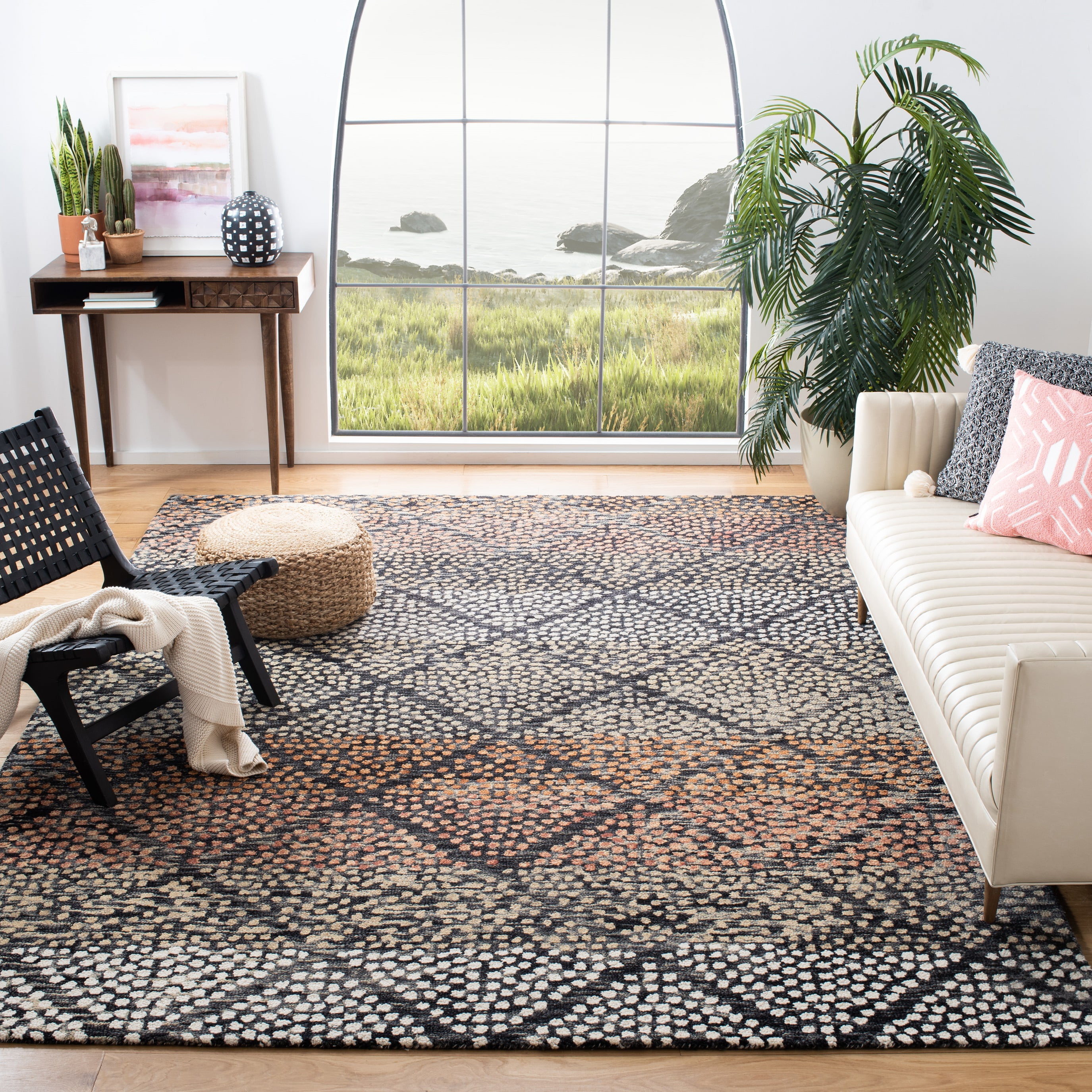 Handmade Ivory Wool Tufted Rectangular Area Rug