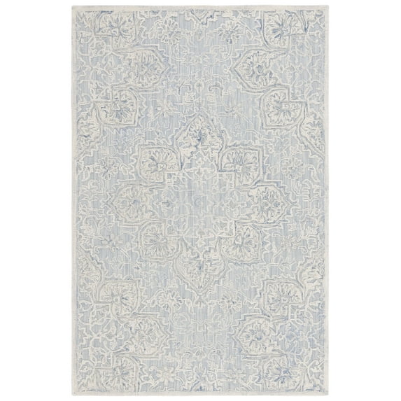 SAFAVIEH Trace Mia Medallion Area Rug, Light Blue/Ivory, 5' x 8'