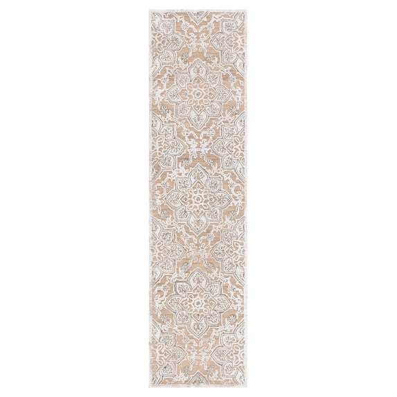 SAFAVIEH Trace Mia Medallion Runner Rug, Gold/Ivory, 2'3" x 9'