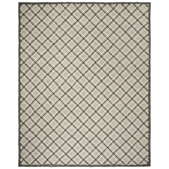SAFAVIEH Trace Millicent Geometric Wool Area Rug, Dark Grey/Light Grey, 8' x 10'