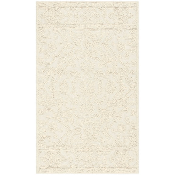 SAFAVIEH Trace Molly Geometric Wool Area Rug, Ivory, 2'3" x 4'
