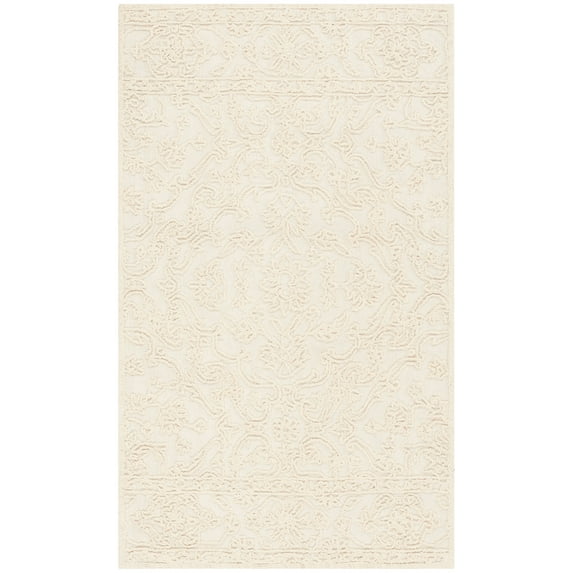 SAFAVIEH Trace Molly Geometric Wool Area Rug, Ivory, 2'3" x 4'