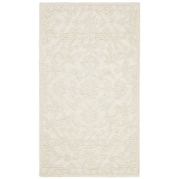 SAFAVIEH Trace Molly Geometric Wool Area Rug, Ivory, 2'6" x 4'