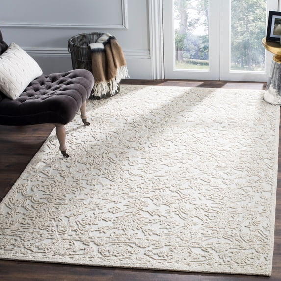 SAFAVIEH Trace Molly Geometric Wool Area Rug, Ivory, 3' x 5'