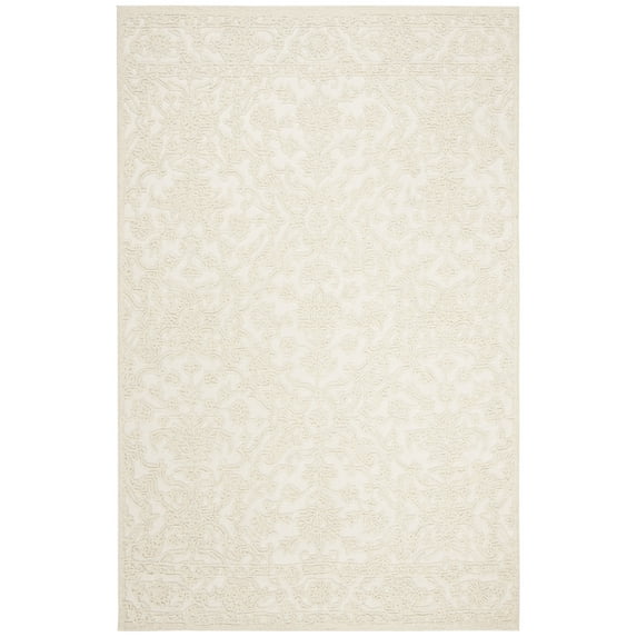 SAFAVIEH Trace Molly Solid Area Rug, Ivory, 5' x 8'