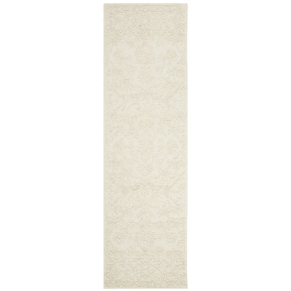 SAFAVIEH Trace Molly Geometric Wool Runner Rug, Ivory, 2'3" x 8'