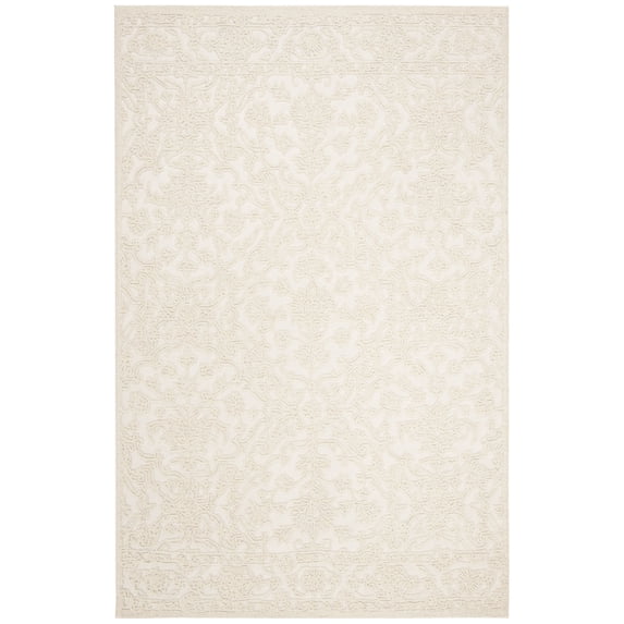 SAFAVIEH Trace Molly Solid Area Rug, Ivory, 6' x 9'