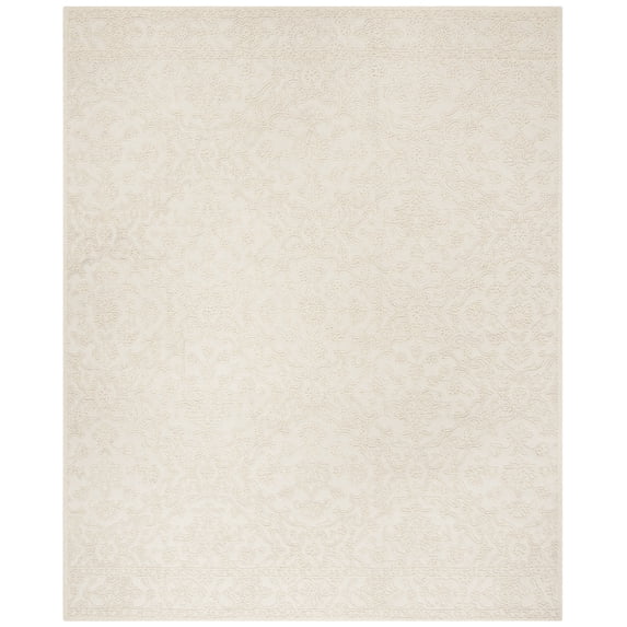 SAFAVIEH Trace Molly Solid Area Rug, Ivory, 9' x 12'