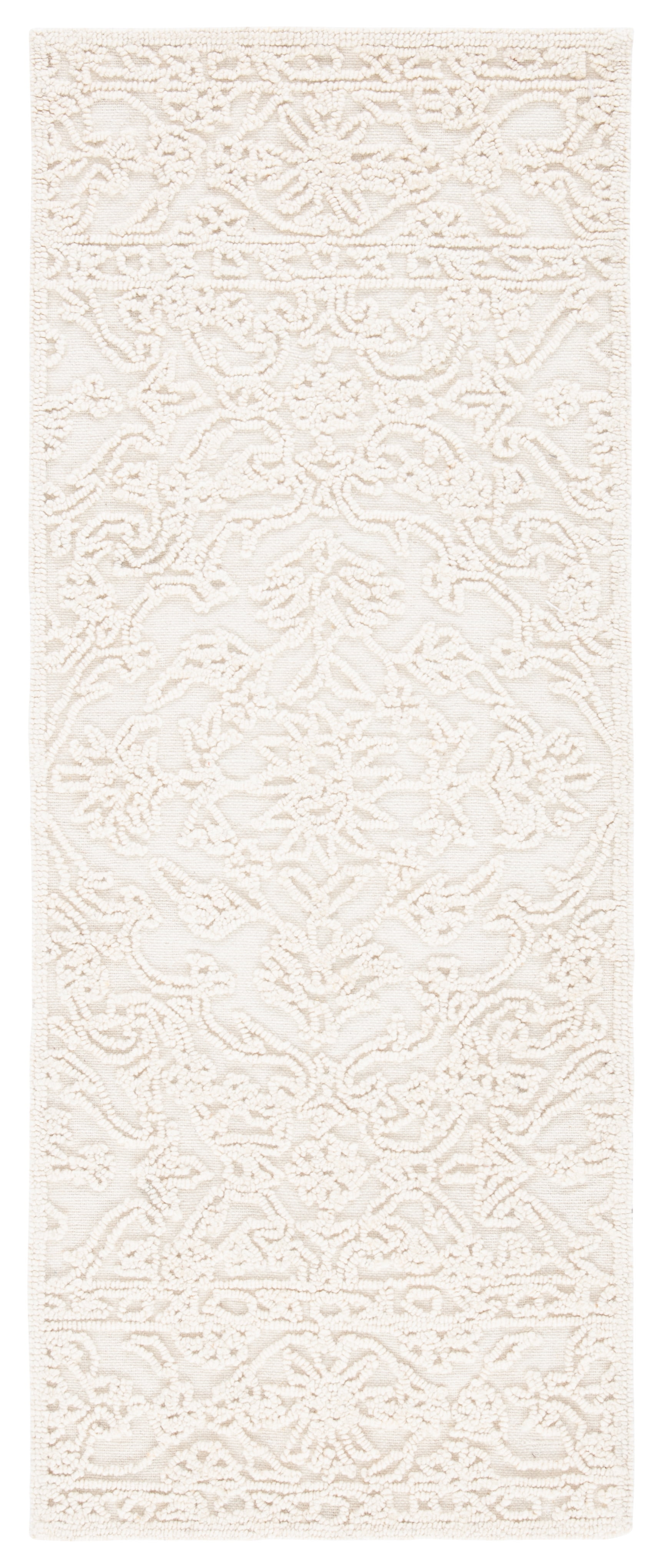 SAFAVIEH Trace Molly Solid Runner Rug, Ivory, 2'3" x 6'