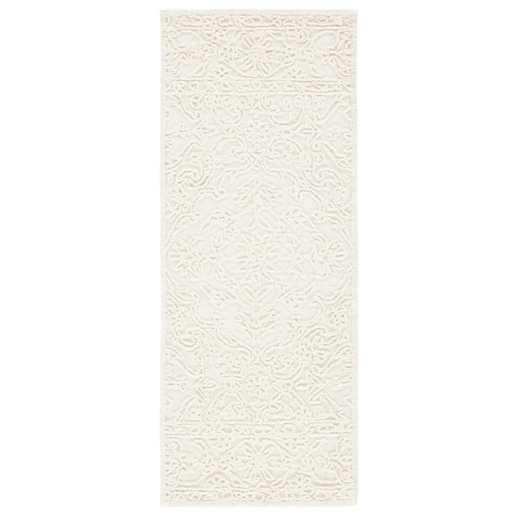 SAFAVIEH Trace Molly Solid Runner Rug, Ivory, 2'3" x 6'