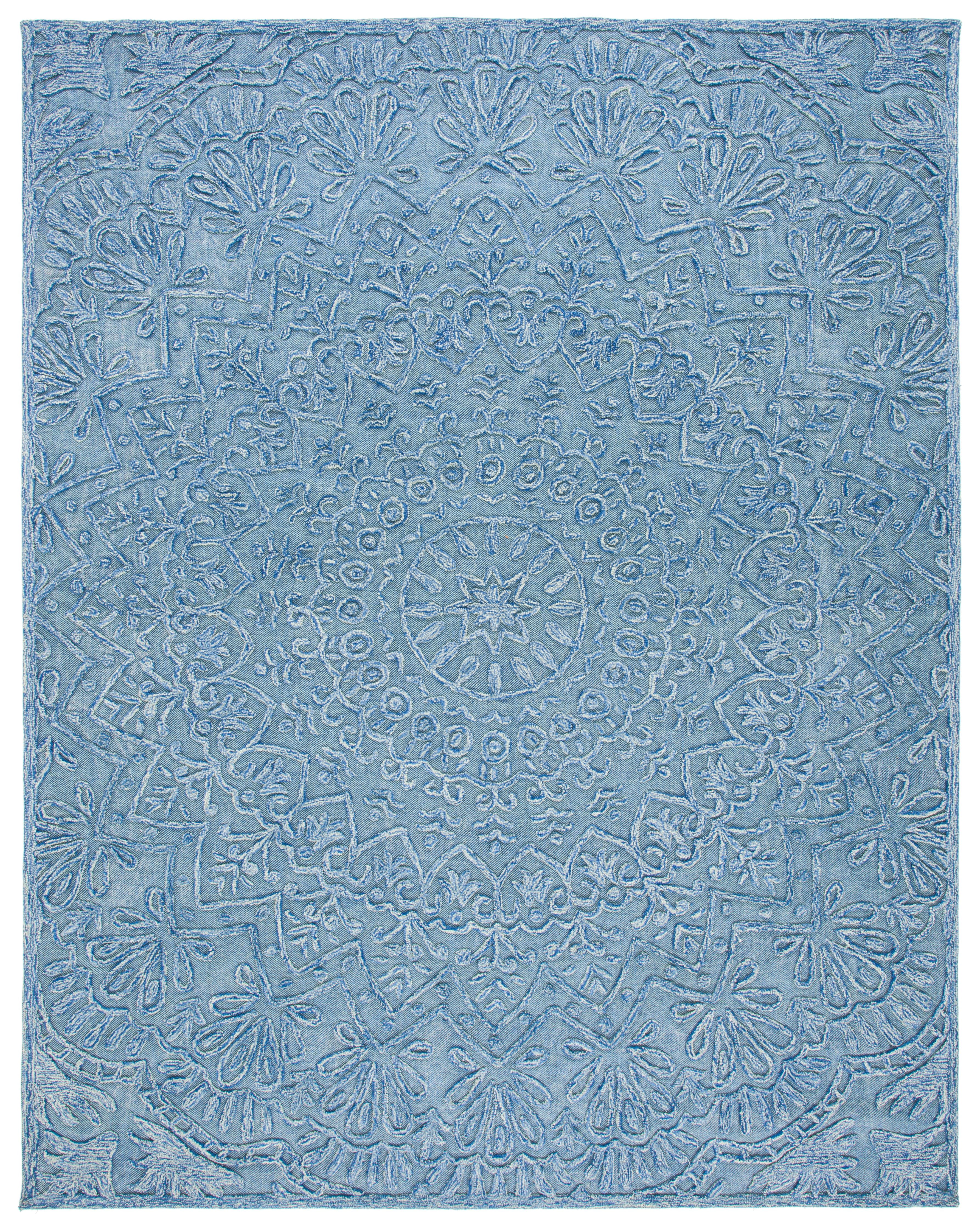 SAFAVIEH Trace Montague Medallion Area Rug, Blue/Light Green, 8' x 10'
