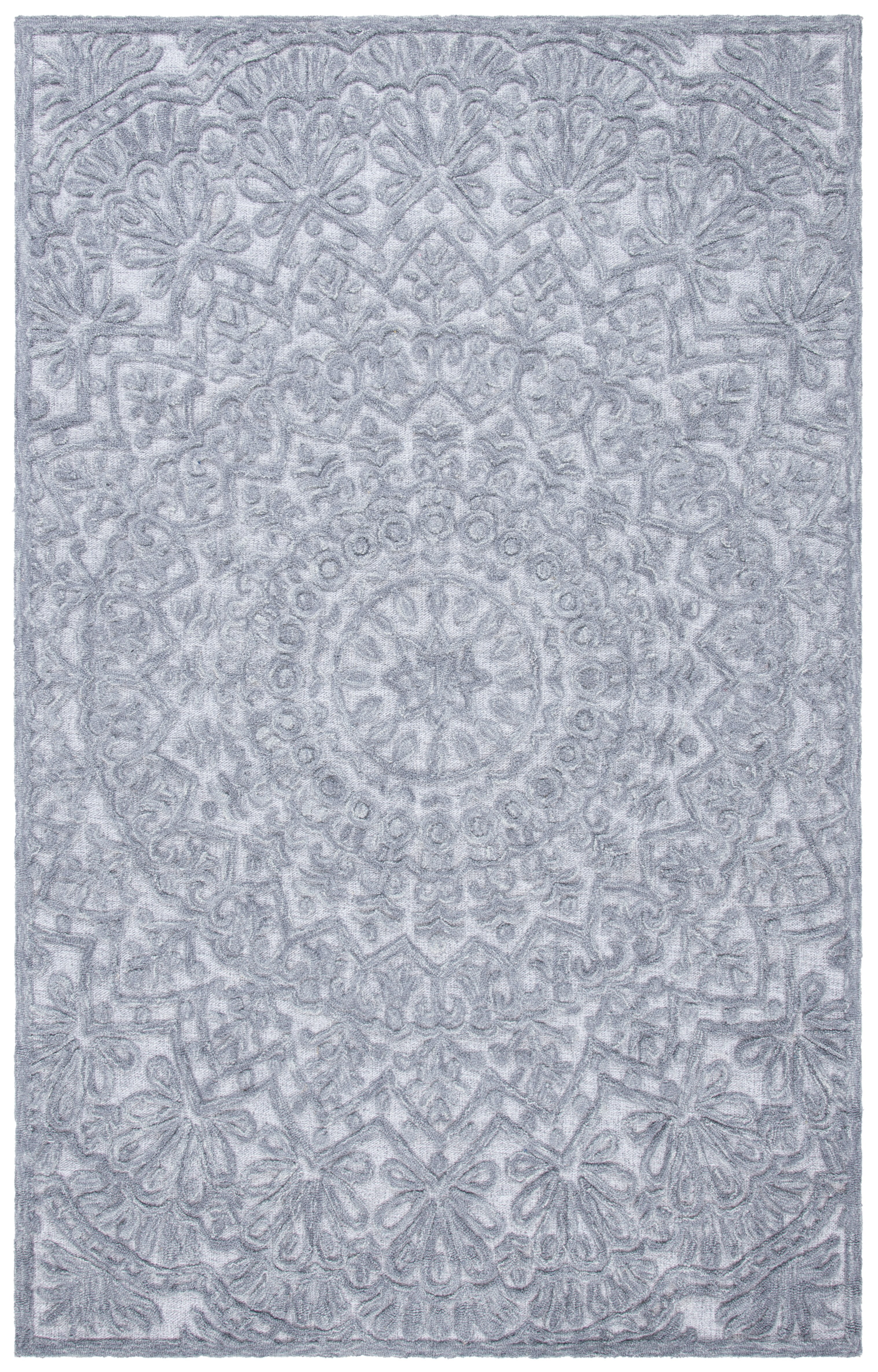 SAFAVIEH Trace Montague Medallion Area Rug, Light Grey, 3' x 5'