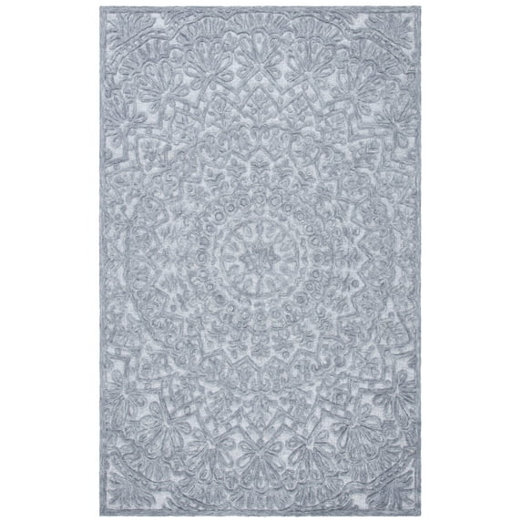 SAFAVIEH Trace Montague Medallion Area Rug, Light Grey, 5' x 8'