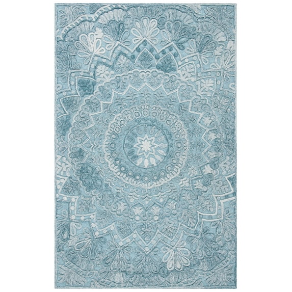 SAFAVIEH Trace Montague Medallion Area Rug, Turquoise/Green, 5' x 8'
