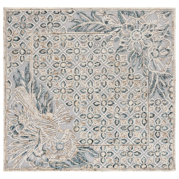 SAFAVIEH Trace Sefton Oriental Area Rug, Grey/Beige, 6' x 6' Square
