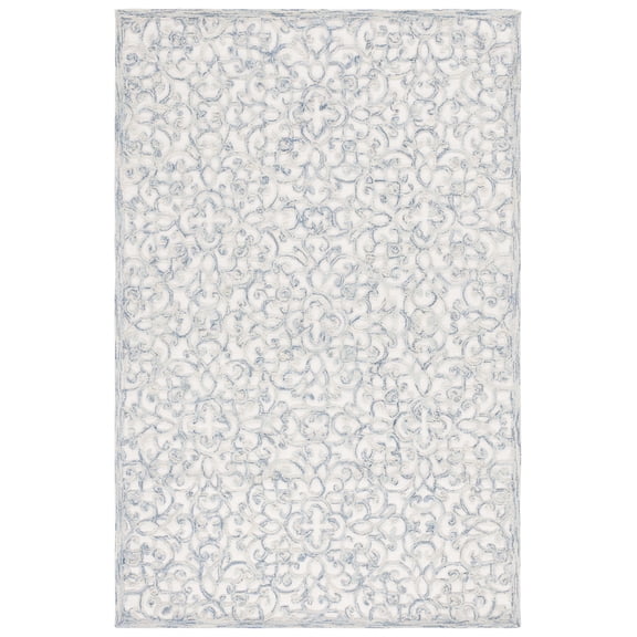 SAFAVIEH Trace Bryan Geometric Area Rug, Blue/Ivory, 6' x 9'